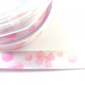Baby Ribbon with Bows and Bubble - Color Pink